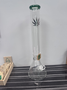 Hemp leaf beaker glass bong (4731 XL)